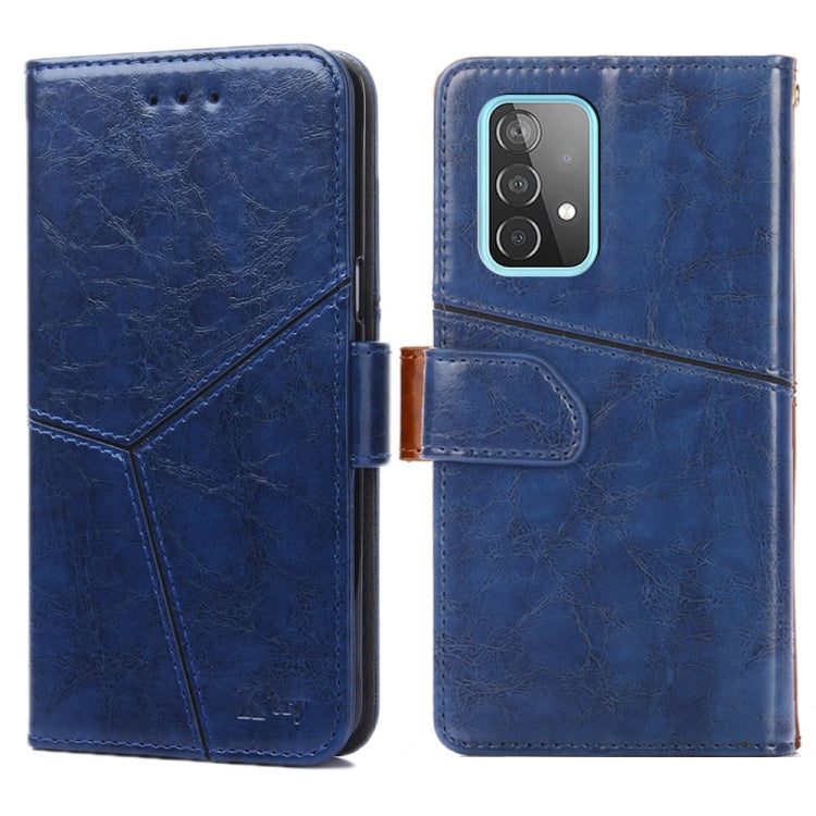 For Samsung Galaxy A52 5G / 4G Geometric Stitching Horizontal Flip TPU + PU Leather Case with Holder & Card Slots & Wallet