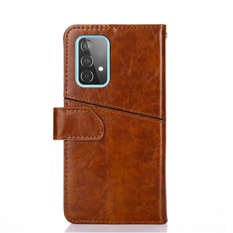 For Samsung Galaxy A52 5G / 4G Geometric Stitching Horizontal Flip TPU + PU Leather Case with Holder & Card Slots & Wallet