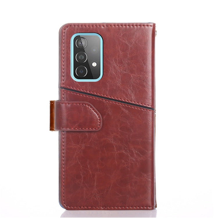 For Samsung Galaxy A52 5G / 4G Geometric Stitching Horizontal Flip TPU + PU Leather Case with Holder & Card Slots & Wallet