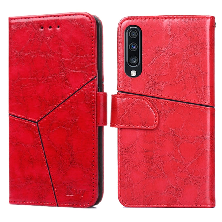 For Samsung Galaxy A70 Geometric Stitching Horizontal Flip TPU + PU Leather Case with Holder & Card Slots & Wallet