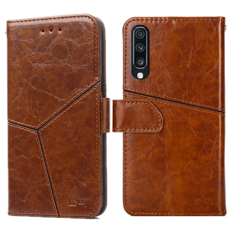 For Samsung Galaxy A70 Geometric Stitching Horizontal Flip TPU + PU Leather Case with Holder & Card Slots & Wallet