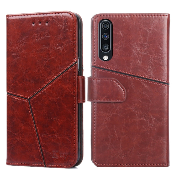 For Samsung Galaxy A70 Geometric Stitching Horizontal Flip TPU + PU Leather Case with Holder & Card Slots & Wallet