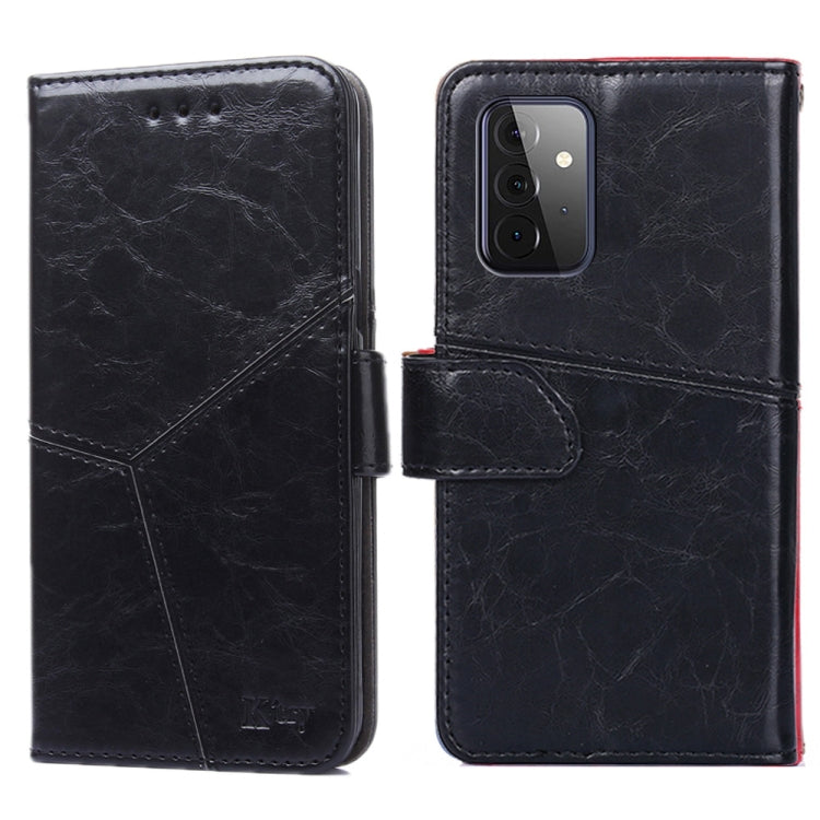 For Samsung Galaxy A72 5G / 4G Geometric Stitching Horizontal Flip TPU + PU Leather Case with Holder & Card Slots & Wallet