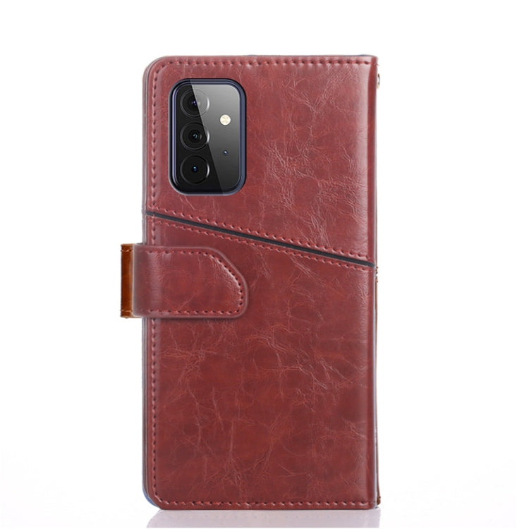 For Samsung Galaxy A72 5G / 4G Geometric Stitching Horizontal Flip TPU + PU Leather Case with Holder & Card Slots & Wallet