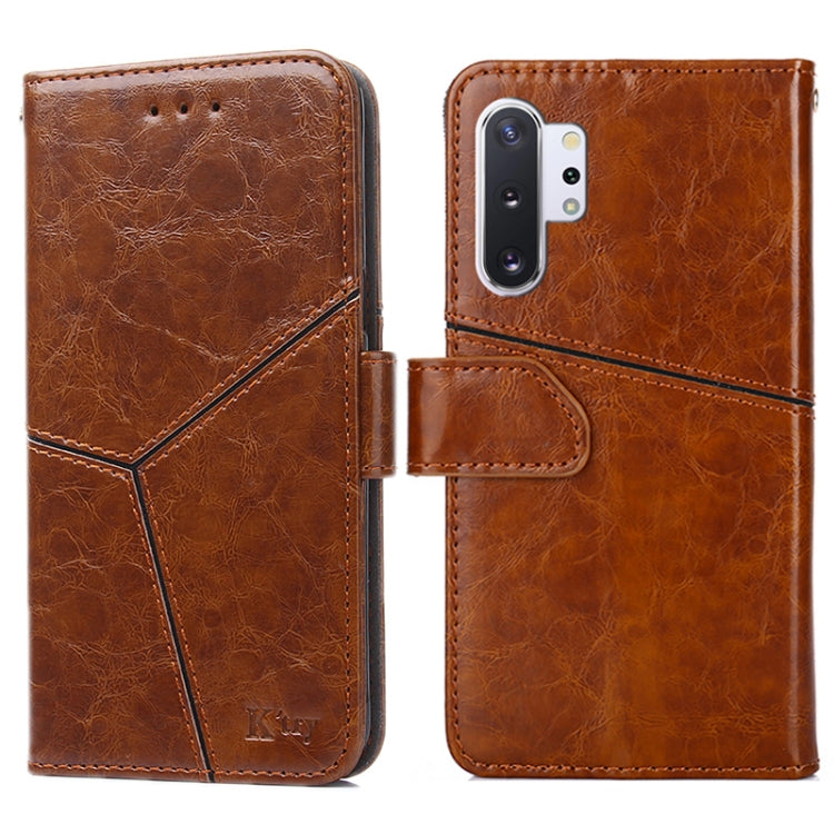 For Samsung Galaxy Note10 Geometric Stitching Horizontal Flip TPU + PU Leather Case with Holder & Card Slots & Wallet