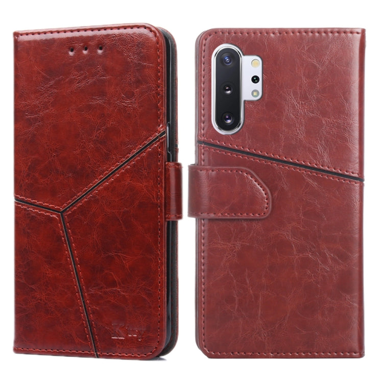 For Samsung Galaxy Note10 Geometric Stitching Horizontal Flip TPU + PU Leather Case with Holder & Card Slots & Wallet