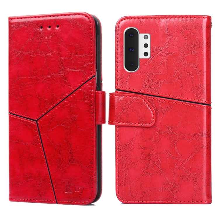 For Samsung Galaxy Note10+ Geometric Stitching Horizontal Flip TPU + PU Leather Case with Holder & Card Slots & Wallet