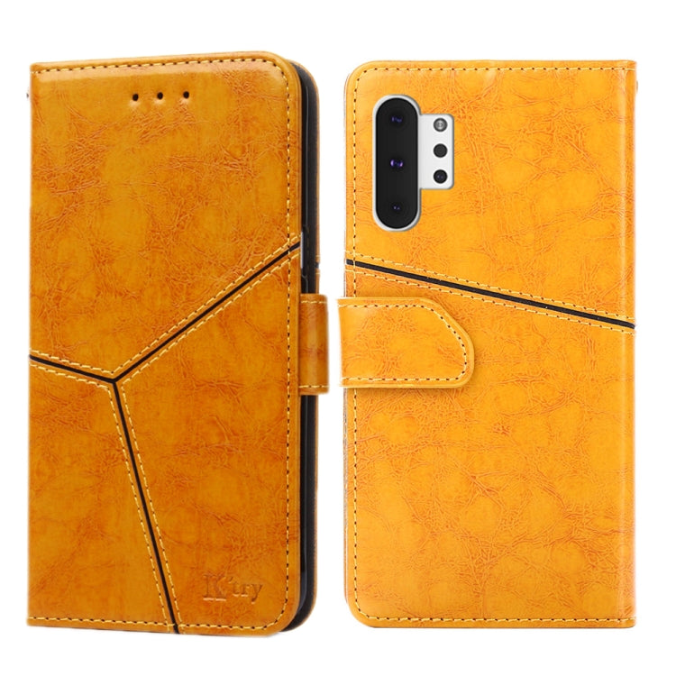 For Samsung Galaxy Note10+ Geometric Stitching Horizontal Flip TPU + PU Leather Case with Holder & Card Slots & Wallet