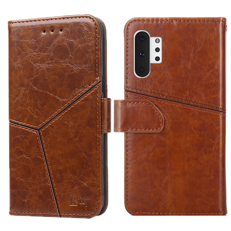 For Samsung Galaxy Note10+ Geometric Stitching Horizontal Flip TPU + PU Leather Case with Holder & Card Slots & Wallet