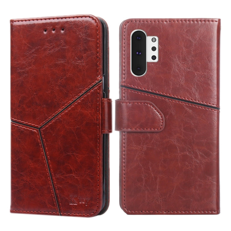 For Samsung Galaxy Note10+ Geometric Stitching Horizontal Flip TPU + PU Leather Case with Holder & Card Slots & Wallet