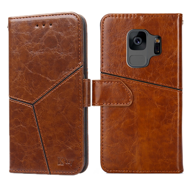 For Samsung Galaxy S9 Geometric Stitching Horizontal Flip TPU + PU Leather Case with Holder & Card Slots & Wallet