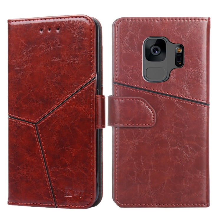 For Samsung Galaxy S9 Geometric Stitching Horizontal Flip TPU + PU Leather Case with Holder & Card Slots & Wallet