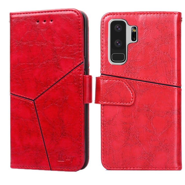 For Samsung Galaxy S9+ Geometric Stitching Horizontal Flip TPU + PU Leather Case with Holder & Card Slots & Wallet
