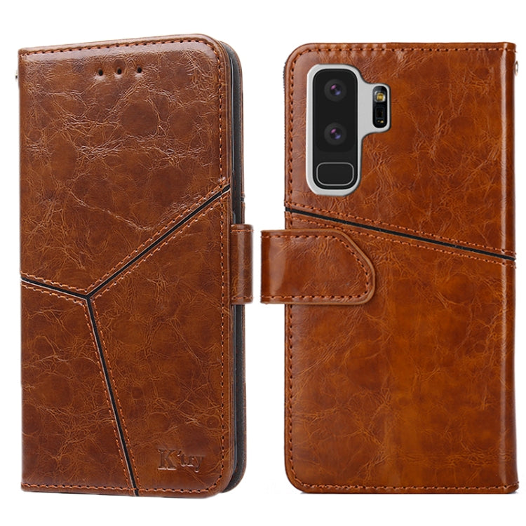 For Samsung Galaxy S9+ Geometric Stitching Horizontal Flip TPU + PU Leather Case with Holder & Card Slots & Wallet