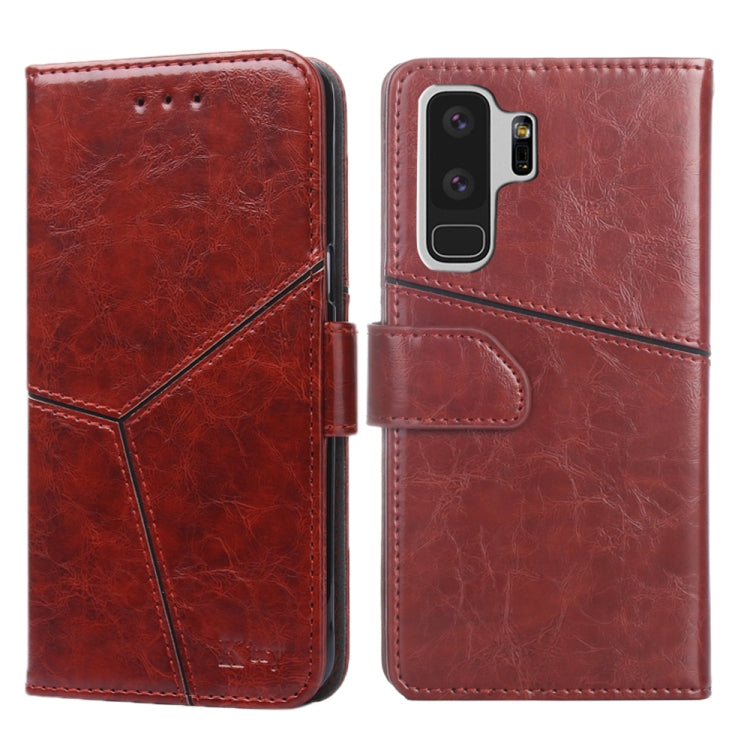 For Samsung Galaxy S9+ Geometric Stitching Horizontal Flip TPU + PU Leather Case with Holder & Card Slots & Wallet