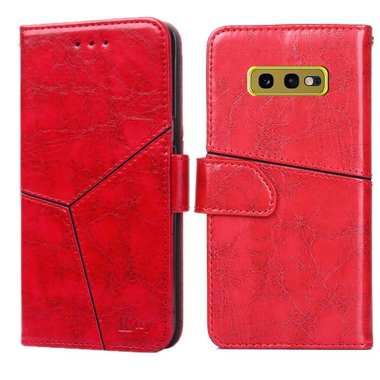 For Samsung Galaxy S10e Geometric Stitching Horizontal Flip TPU + PU Leather Case with Holder & Card Slots & Wallet