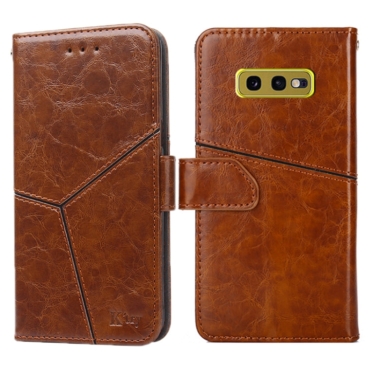 For Samsung Galaxy S10e Geometric Stitching Horizontal Flip TPU + PU Leather Case with Holder & Card Slots & Wallet