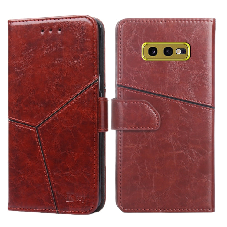 For Samsung Galaxy S10e Geometric Stitching Horizontal Flip TPU + PU Leather Case with Holder & Card Slots & Wallet