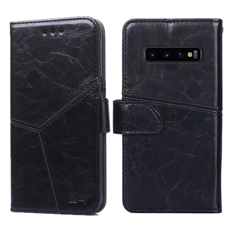 For Samsung Galaxy S10+ Geometric Stitching Horizontal Flip TPU + PU Leather Case with Holder & Card Slots & Wallet