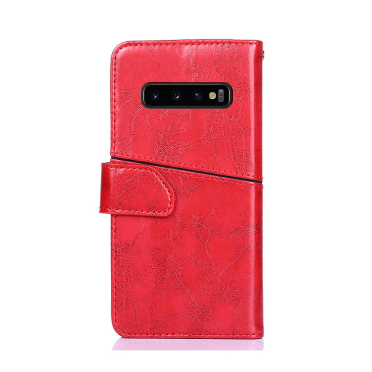 For Samsung Galaxy S10+ Geometric Stitching Horizontal Flip TPU + PU Leather Case with Holder & Card Slots & Wallet