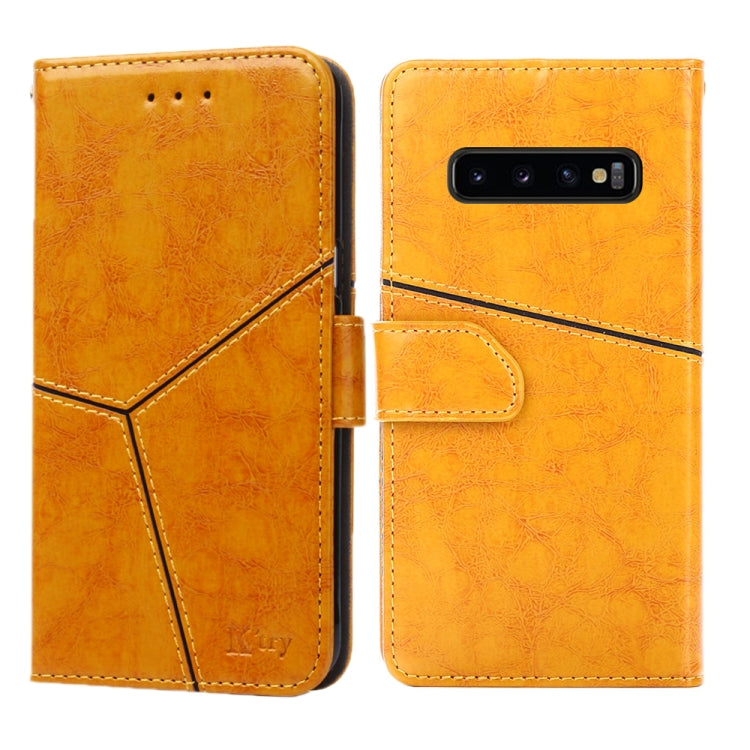 For Samsung Galaxy S10+ Geometric Stitching Horizontal Flip TPU + PU Leather Case with Holder & Card Slots & Wallet