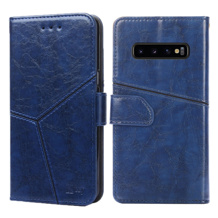 For Samsung Galaxy S10+ Geometric Stitching Horizontal Flip TPU + PU Leather Case with Holder & Card Slots & Wallet