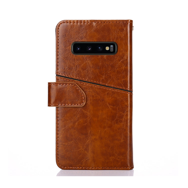 For Samsung Galaxy S10+ Geometric Stitching Horizontal Flip TPU + PU Leather Case with Holder & Card Slots & Wallet
