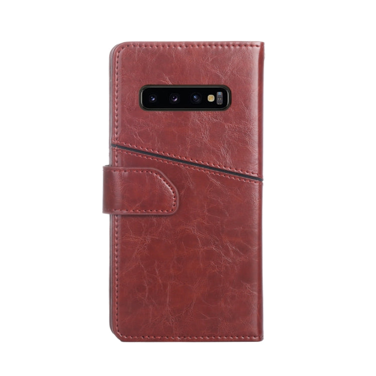 For Samsung Galaxy S10+ Geometric Stitching Horizontal Flip TPU + PU Leather Case with Holder & Card Slots & Wallet