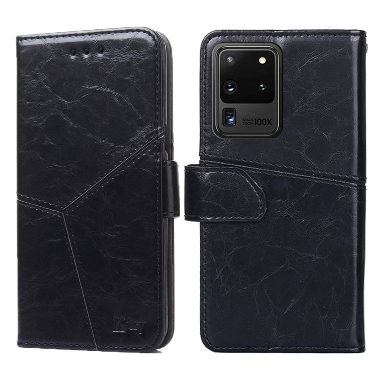For Samsung Galaxy S20 Ultra Geometric Stitching Horizontal Flip TPU + PU Leather Case with Holder & Card Slots & Wallet