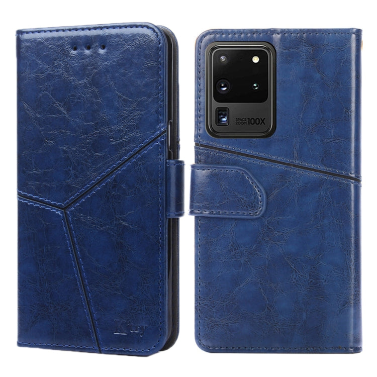 For Samsung Galaxy S20 Ultra Geometric Stitching Horizontal Flip TPU + PU Leather Case with Holder & Card Slots & Wallet