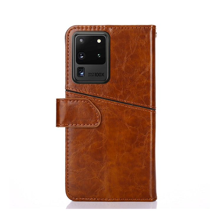 For Samsung Galaxy S20 Ultra Geometric Stitching Horizontal Flip TPU + PU Leather Case with Holder & Card Slots & Wallet