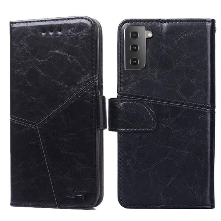 For Samsung Galaxy S21 5G Geometric Stitching Horizontal Flip TPU + PU Leather Case with Holder & Card Slots & Wallet