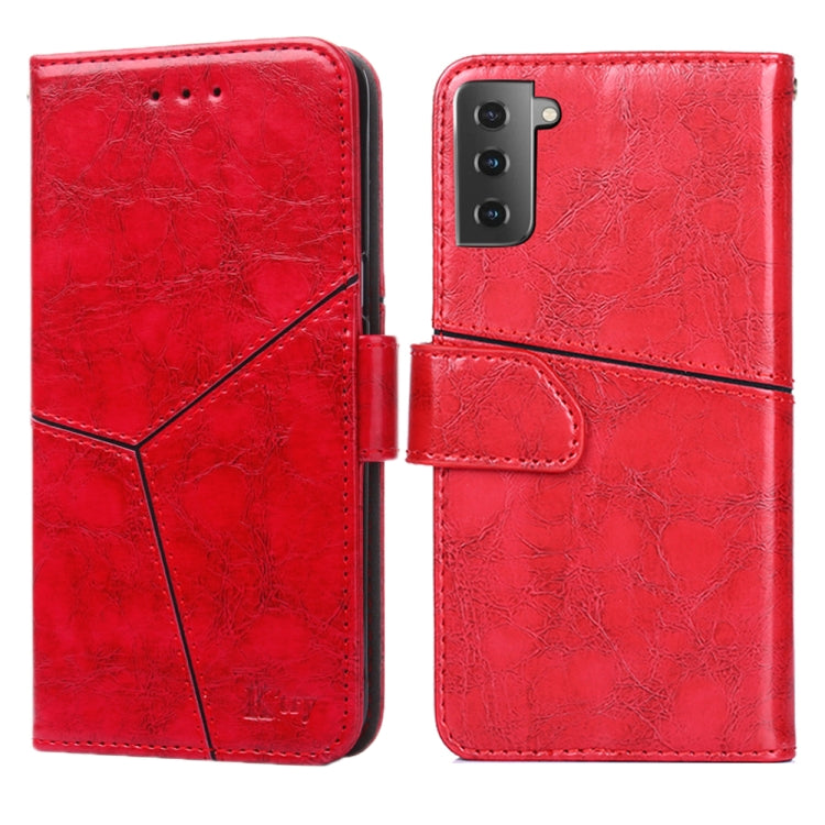 For Samsung Galaxy S21 5G Geometric Stitching Horizontal Flip TPU + PU Leather Case with Holder & Card Slots & Wallet