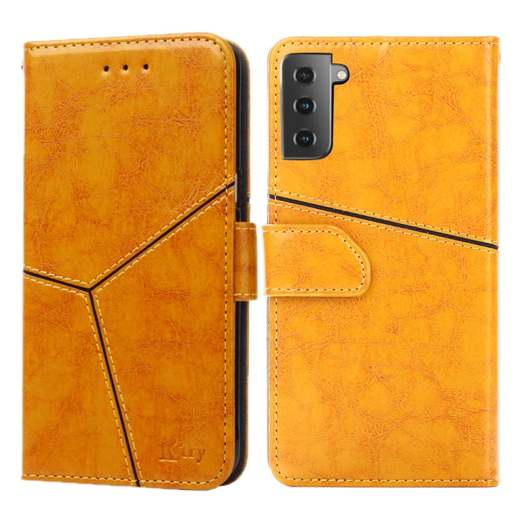 For Samsung Galaxy S21 5G Geometric Stitching Horizontal Flip TPU + PU Leather Case with Holder & Card Slots & Wallet