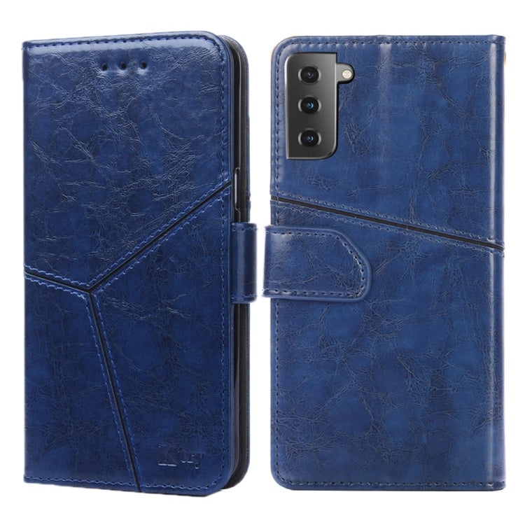 For Samsung Galaxy S21 5G Geometric Stitching Horizontal Flip TPU + PU Leather Case with Holder & Card Slots & Wallet