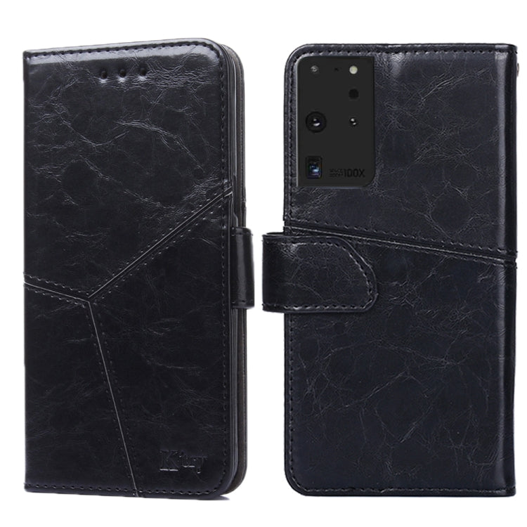 For Samsung Galaxy S21 Ultra 5G Geometric Stitching Horizontal Flip TPU + PU Leather Case with Holder & Card Slots & Wallet