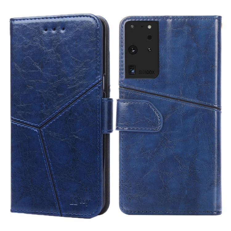 For Samsung Galaxy S21 Ultra 5G Geometric Stitching Horizontal Flip TPU + PU Leather Case with Holder & Card Slots & Wallet