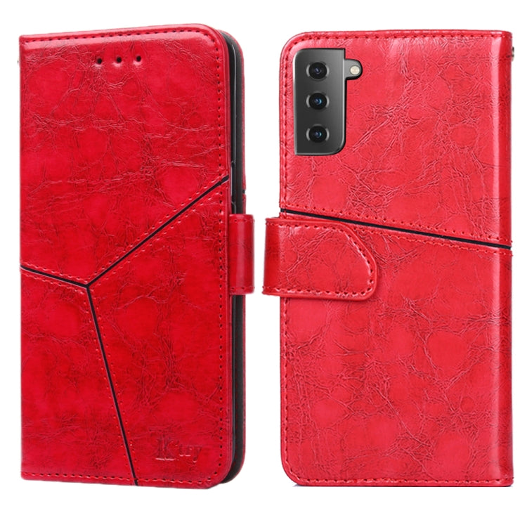 For Samsung Galaxy S21+ 5G Geometric Stitching Horizontal Flip TPU + PU Leather Case with Holder & Card Slots & Wallet