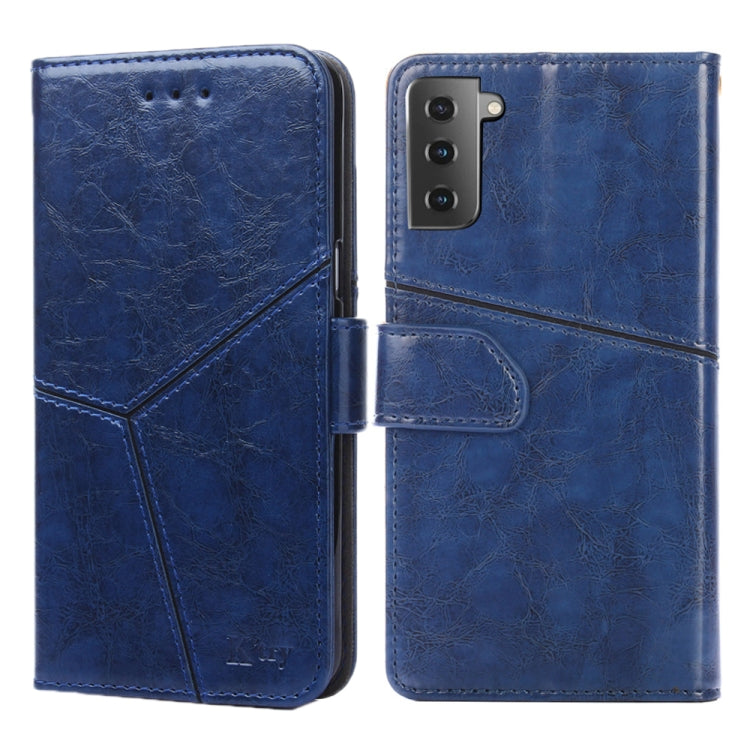 For Samsung Galaxy S21+ 5G Geometric Stitching Horizontal Flip TPU + PU Leather Case with Holder & Card Slots & Wallet