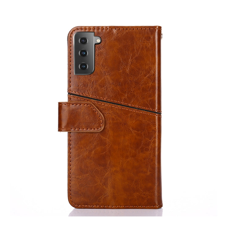 For Samsung Galaxy S21+ 5G Geometric Stitching Horizontal Flip TPU + PU Leather Case with Holder & Card Slots & Wallet