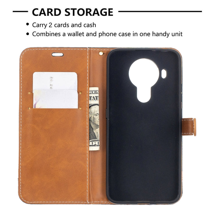 For Nokia 5.4 Color Matching Denim Texture Horizontal Flip Leather Case with Holder & Card Slots & Wallet & Lanyard