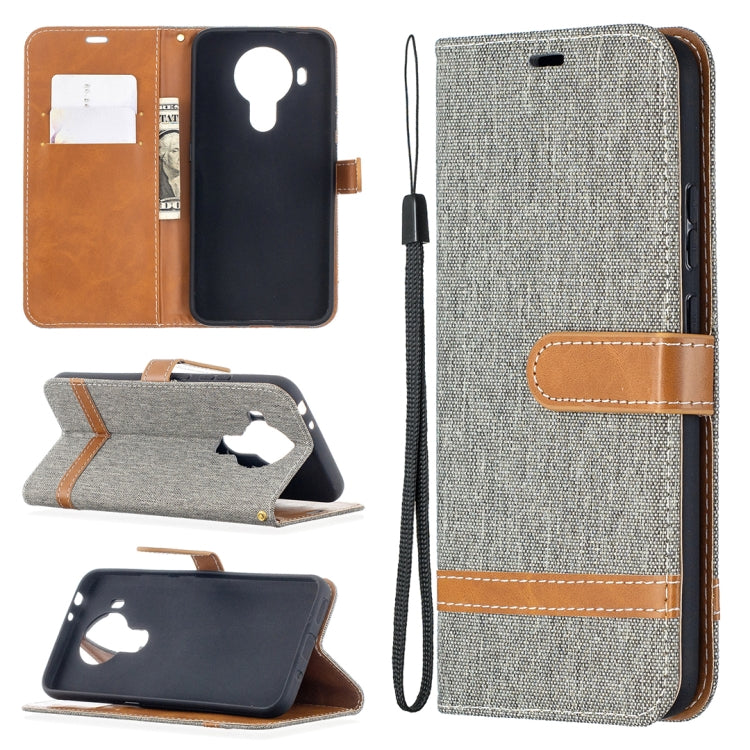 For Nokia 5.4 Color Matching Denim Texture Horizontal Flip Leather Case with Holder & Card Slots & Wallet & Lanyard