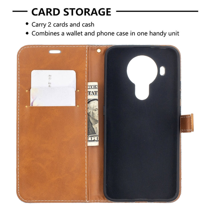 For Nokia 5.4 Color Matching Denim Texture Horizontal Flip Leather Case with Holder & Card Slots & Wallet & Lanyard