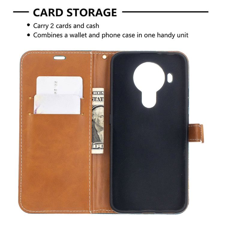For Nokia 5.4 Color Matching Denim Texture Horizontal Flip Leather Case with Holder & Card Slots & Wallet & Lanyard