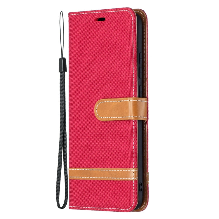 For Samsung Galaxy A02s (EU Version) Color Matching Denim Texture Horizontal Flip Leather Case with Holder & Card Slots & Wallet & Lanyard