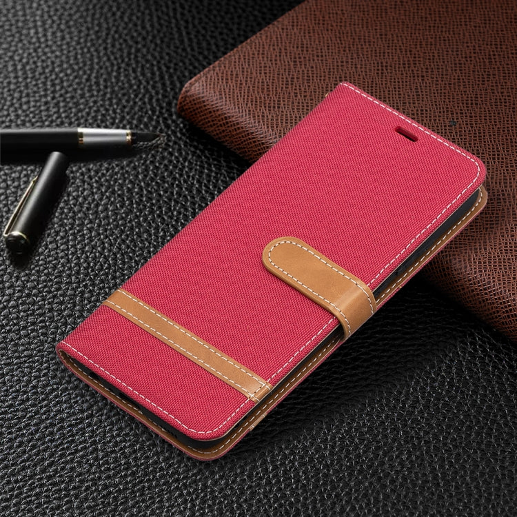 For Samsung Galaxy A02s (EU Version) Color Matching Denim Texture Horizontal Flip Leather Case with Holder & Card Slots & Wallet & Lanyard