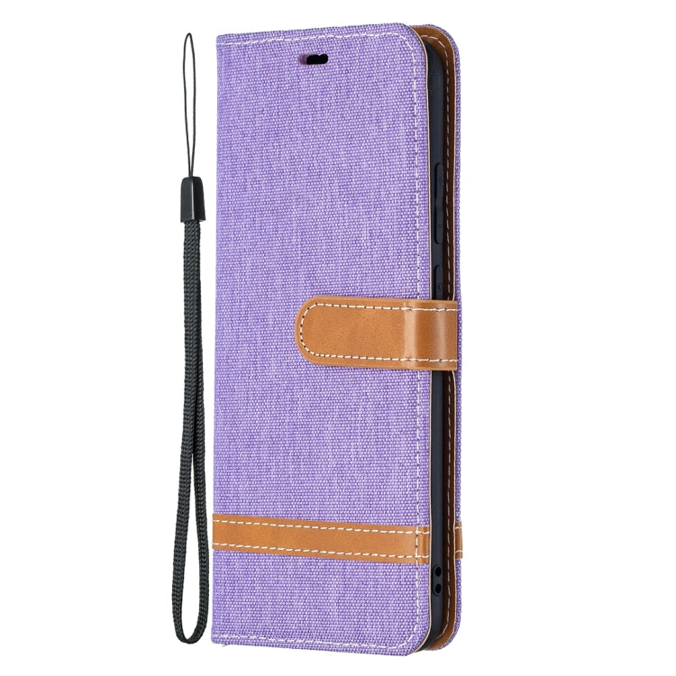 For Samsung Galaxy A02s (EU Version) Color Matching Denim Texture Horizontal Flip Leather Case with Holder & Card Slots & Wallet & Lanyard