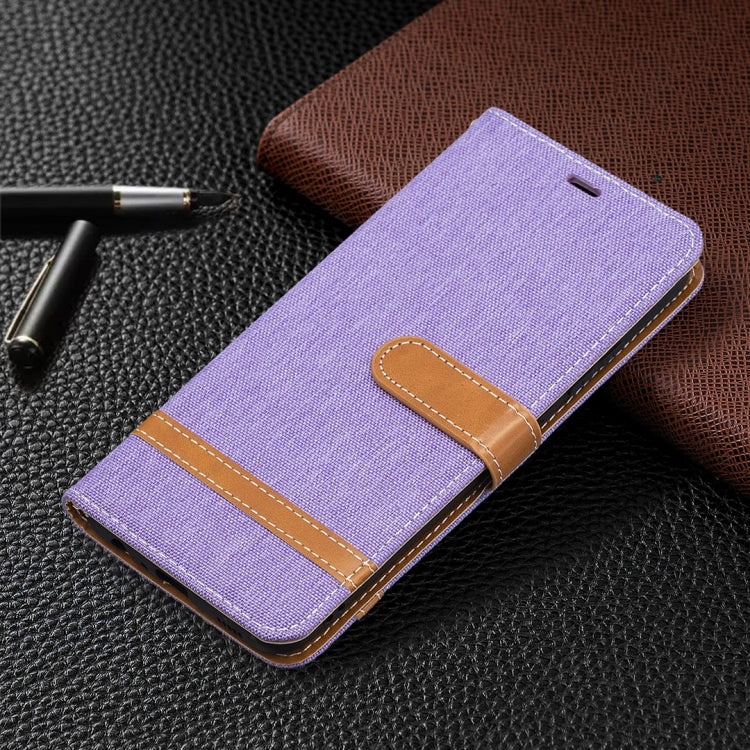 For Samsung Galaxy A02s (EU Version) Color Matching Denim Texture Horizontal Flip Leather Case with Holder & Card Slots & Wallet & Lanyard