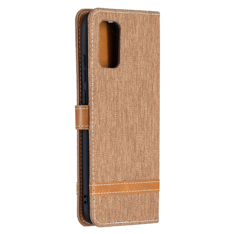 For Samsung Galaxy A02s (EU Version) Color Matching Denim Texture Horizontal Flip Leather Case with Holder & Card Slots & Wallet & Lanyard