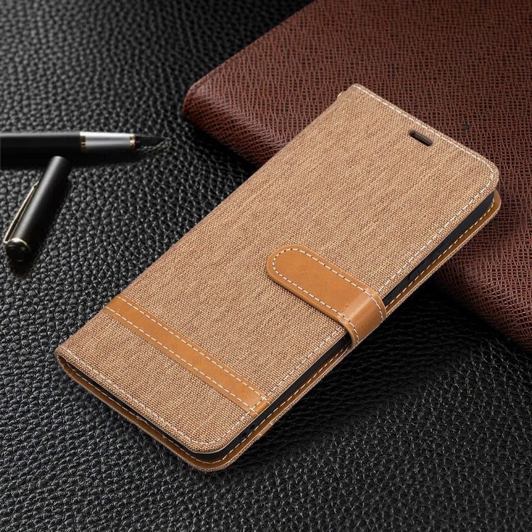 For Samsung Galaxy A02s (EU Version) Color Matching Denim Texture Horizontal Flip Leather Case with Holder & Card Slots & Wallet & Lanyard